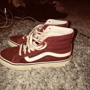 Maroon sk8 high vans
